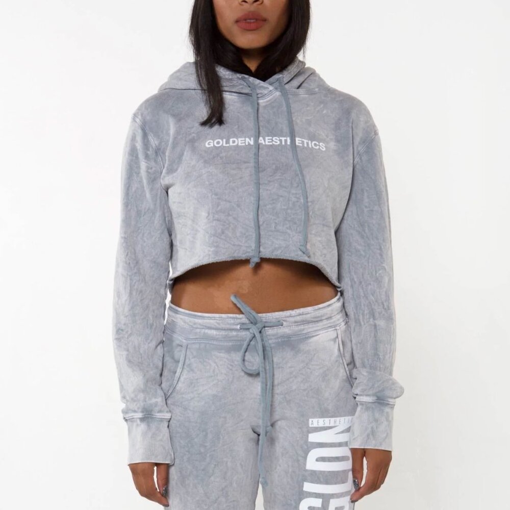 golden aesthetics GA Her Raw Crop Hoodie - color marl